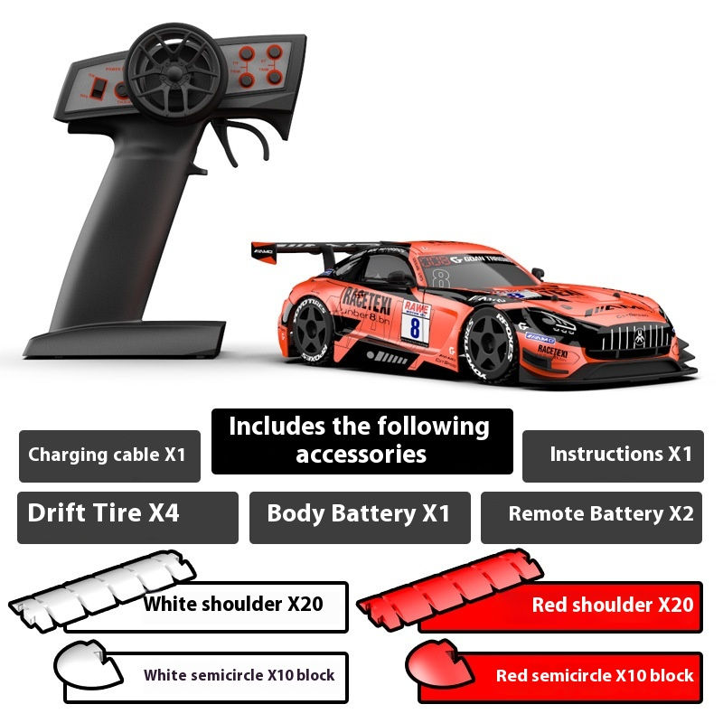 Thumbnail: 2wd 1:24 Simulated Mercedes-Benz Model Amg Gtr High-Speed Drift Rc Remote Contro