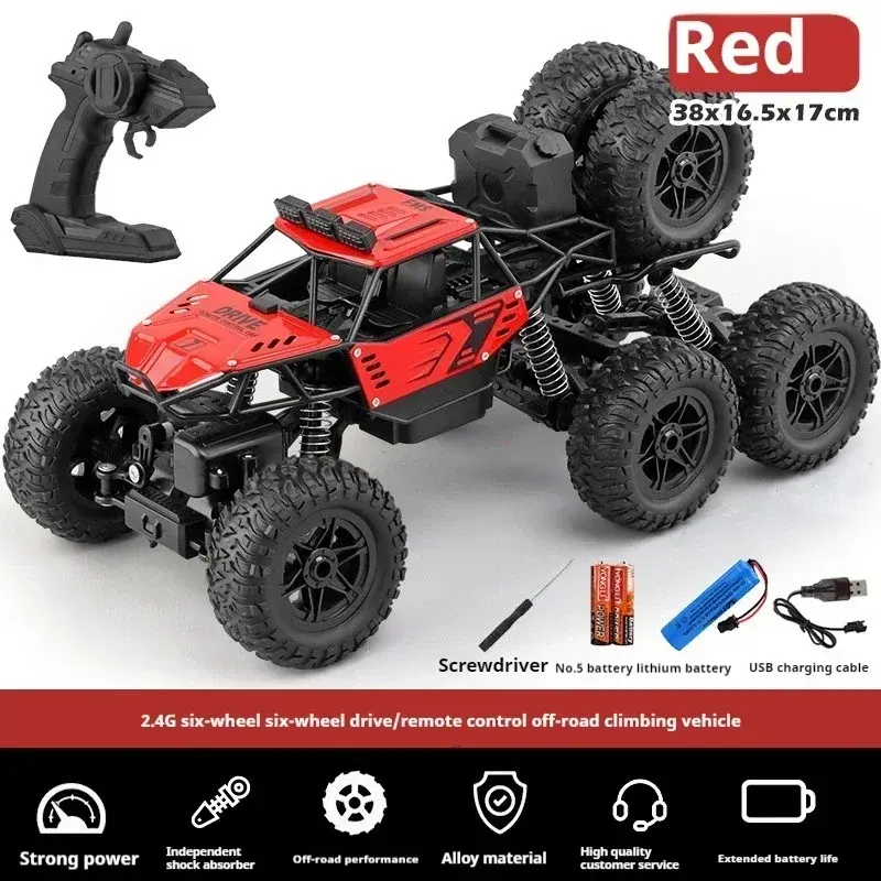 Thumbnail: 38cm ultra-long alloy dual mode app rc cars,six-drive remote control car,8K HD c