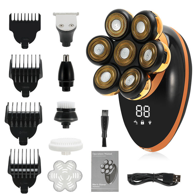 Thumbnail: Men 7D Floating Men Electric Shaver Wet Dry Beard Hair Trimmer Electric Razor Re