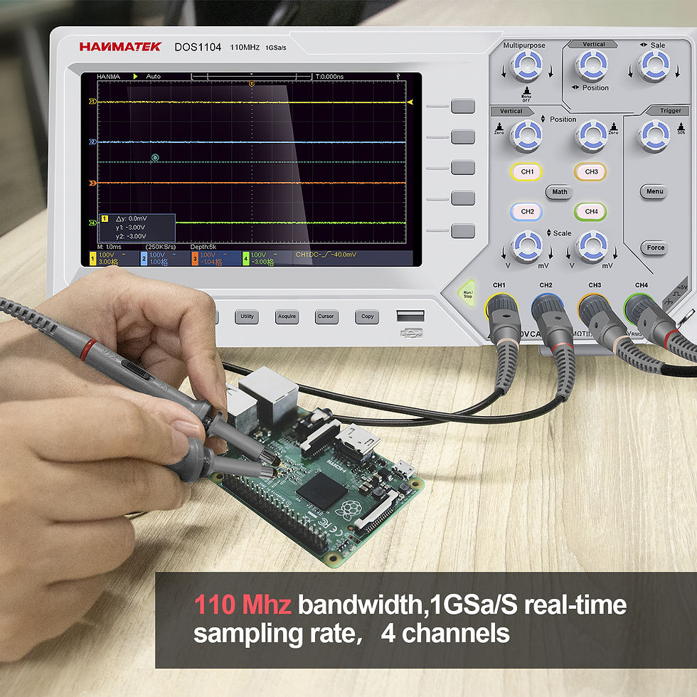Thumbnail: Hanmatek Digital Oscilloscope 5mV/Div 2 /4 Channels 110MhZ Bandwidth 1GS/s Sampl