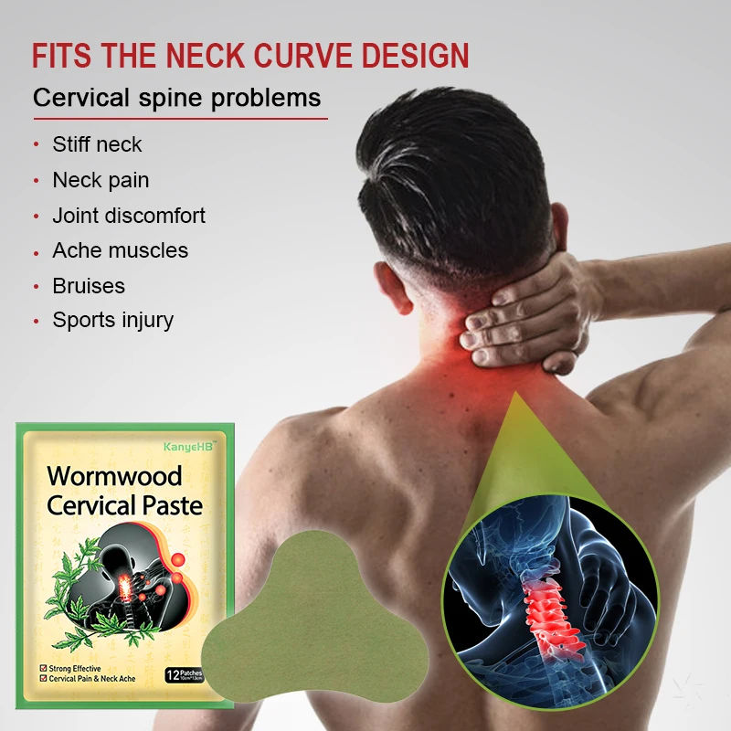 Thumbnail: 12/24/36Pcs Wormwood Cervical Patch Neck Spine Sticker Shoulder Back Waist Hands