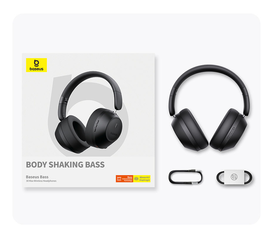 Thumbnail: Baseus Bass 30 Max Wireless Headset Bluetooth 5.3 Over Headphones Bass-Enhancing