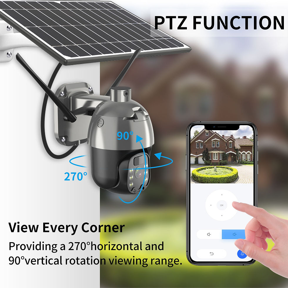 Thumbnail: Solar Panel IP Camera 1080P 4G Sim Card /WiFi PTZ 4X Outdoor Security Wireless M