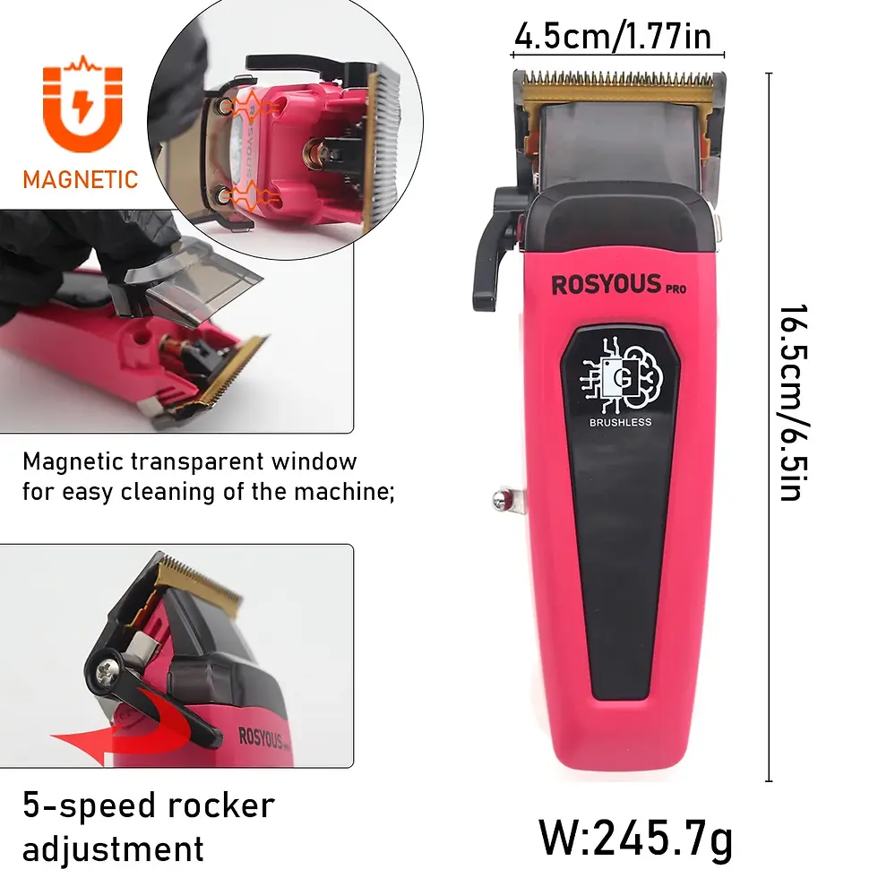 Thumbnail: Brushless Motor Professional Electric Hair Clipper 7500RPM with Base 5-adjusted 