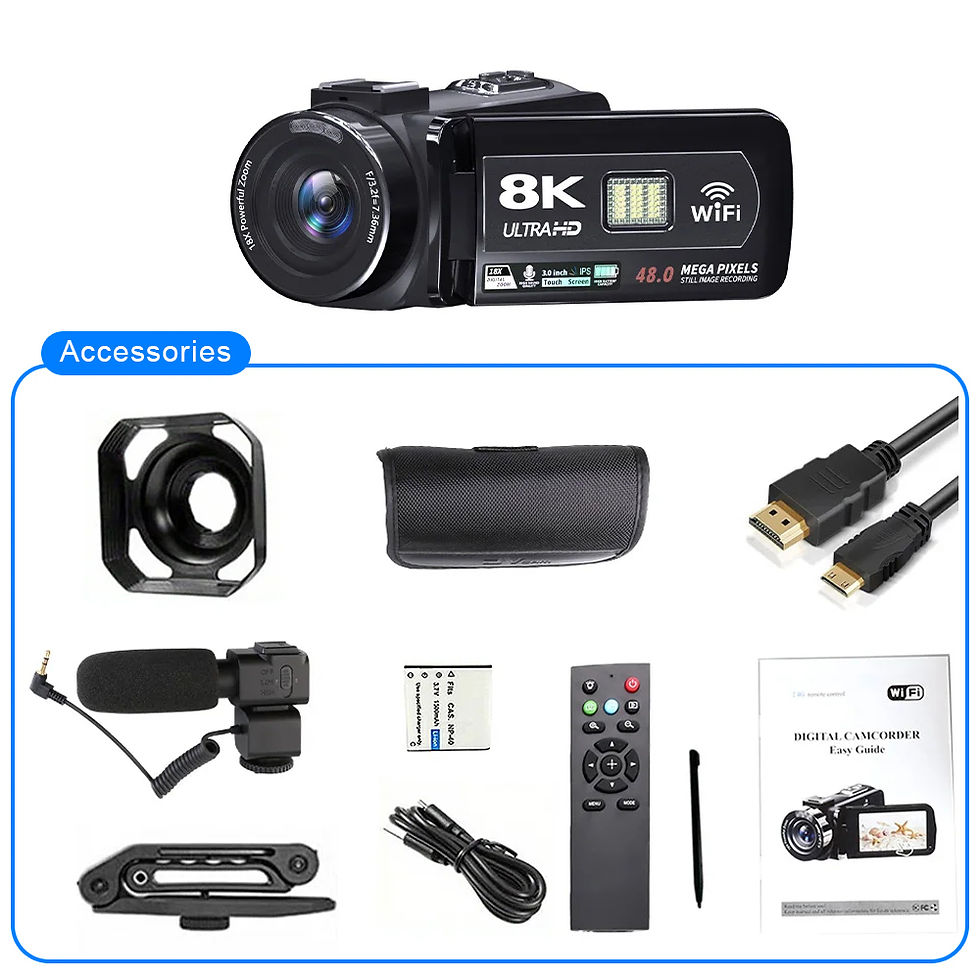 Thumbnail: 8K HD Video Camera 3 Inch LCD Touch Screen 18x Digital Zoom Camera Recorder Ultr
