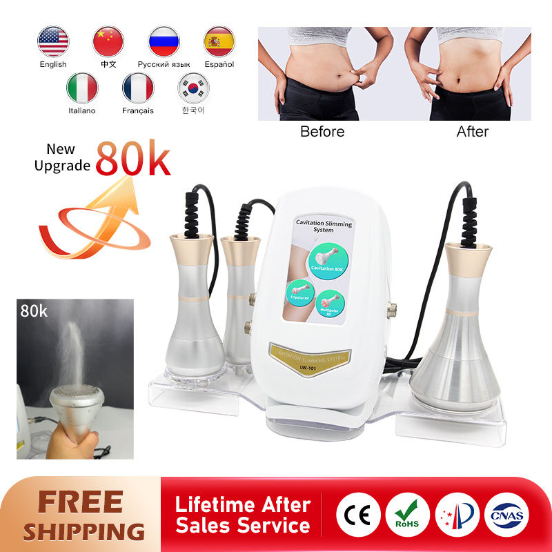 3 IN1 80K Cavitation Slimming Machine Ultrasonic Body Shaping Massage Weight Los
