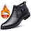 Thumbnail: Quality Cow Leather Business Men's Boots Autumn Winter Warm Fur Snow Boots Croco
