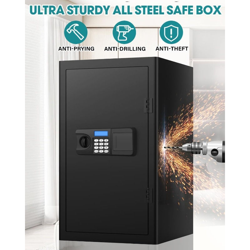 4.0 Cuft Extra Large Home Document Safe Box , Backlight Programmable Keypad, Sma