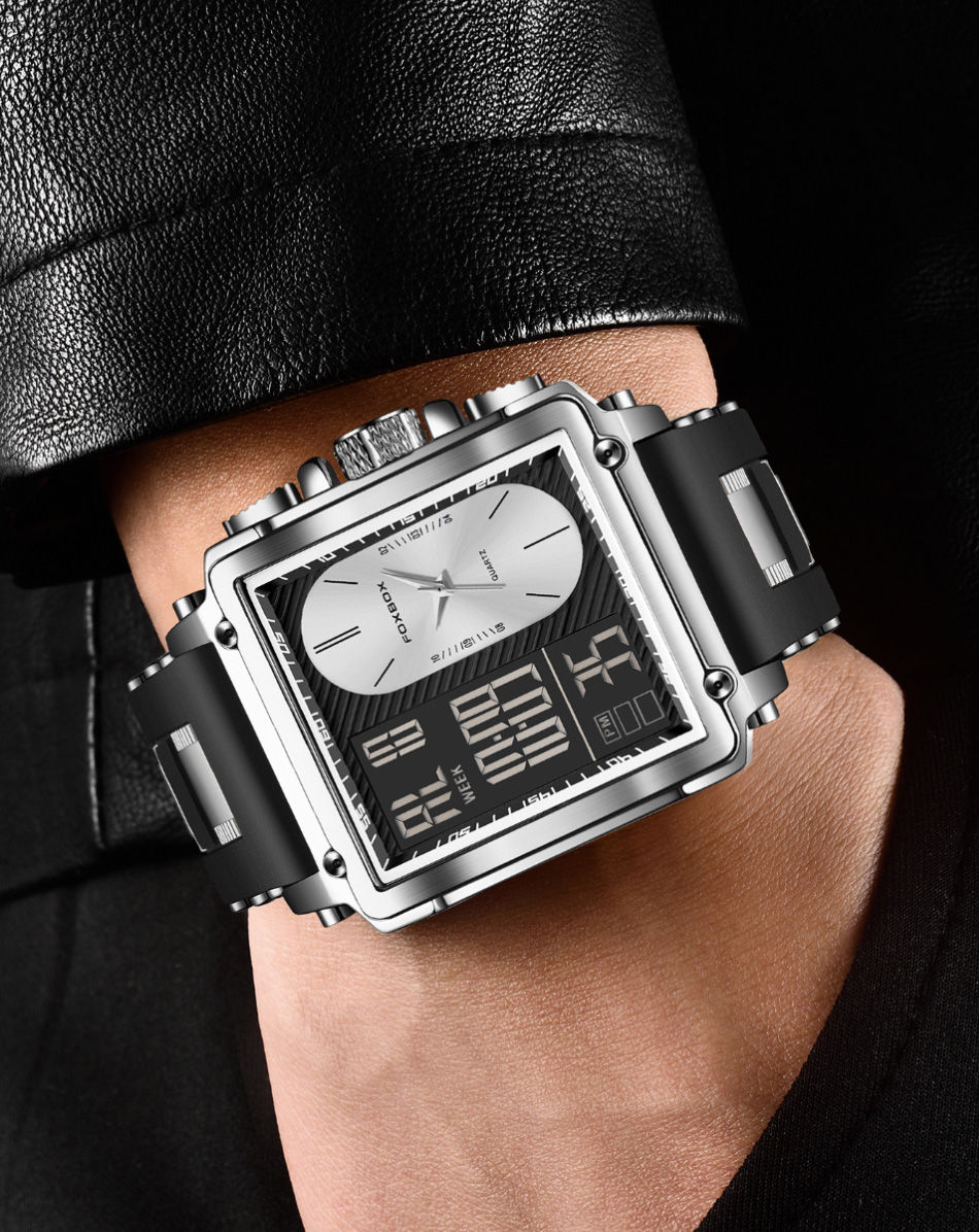 Thumbnail: LIGE Fashion Square Digital Watch Men Casual Sports Waterproof Men's Quartz 