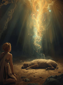 Eine Hundeseele verlässt den Körper