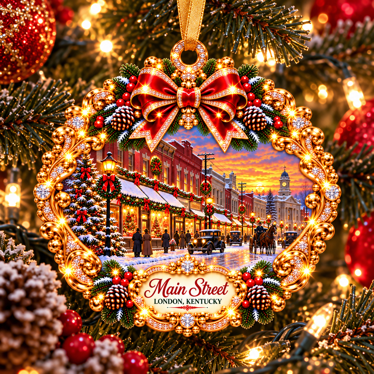 London Kentucky Historic Main Street Christmas Ornament | 4" Acrylic