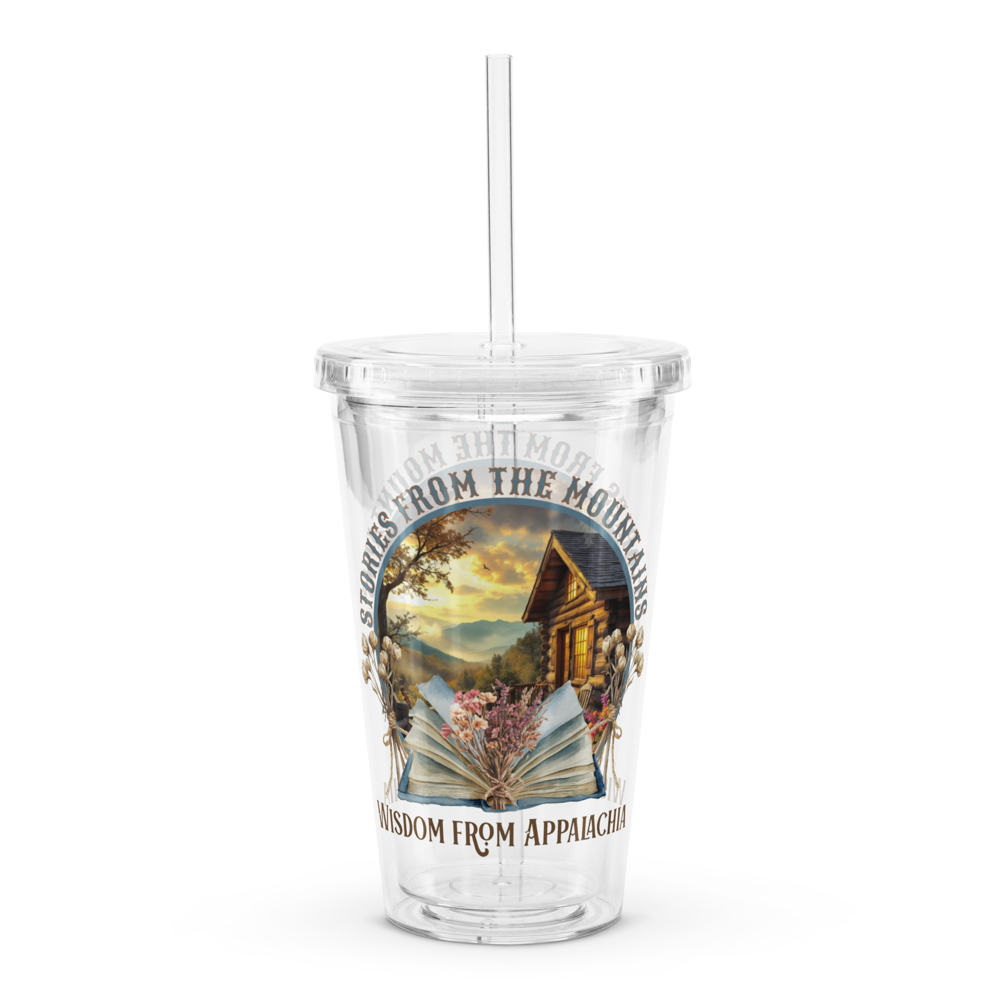 Wisdom from Appalachia Tumbler – Mountain Cabin Scene