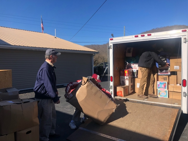 loading up the cargo trailer