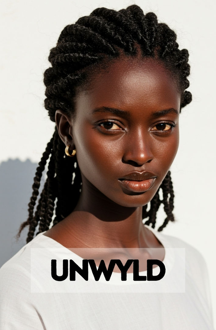 A Black woman with her natural hair styled in an elegant flat twist updo, perfect for a wedding or formal occasion.