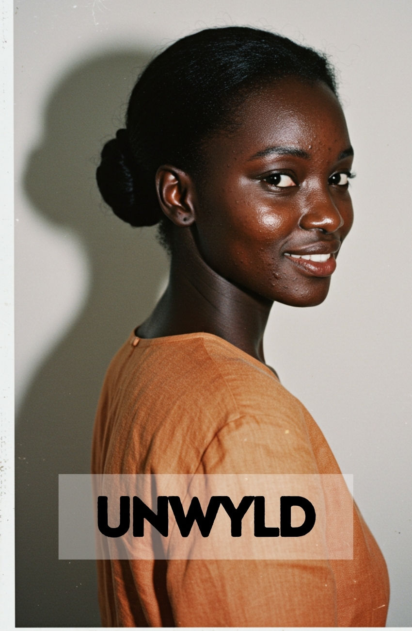 A Black woman wearing her natural hair in a sleek, elegant, low braided bun.