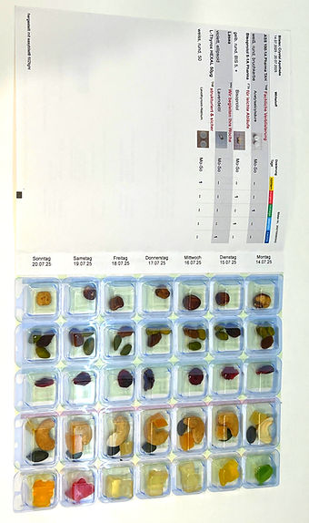 Medikamenten Blisterkarte Innenseite