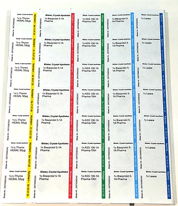 Medikamenten Blisterkarte Rückseite