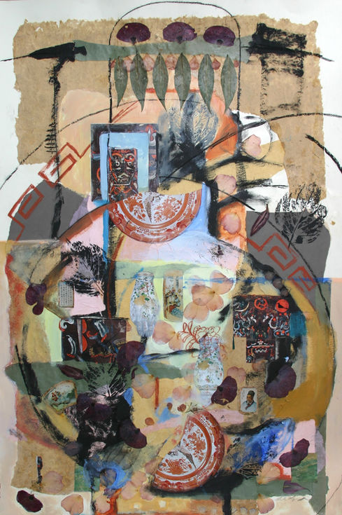 Large Snuff Bottle (Mixed media on paper, 30" x 42”)