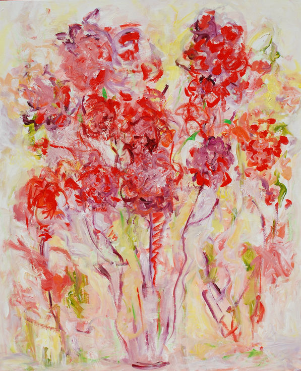 Spring Flowers (Acrylic on canvas, 30" x 40")