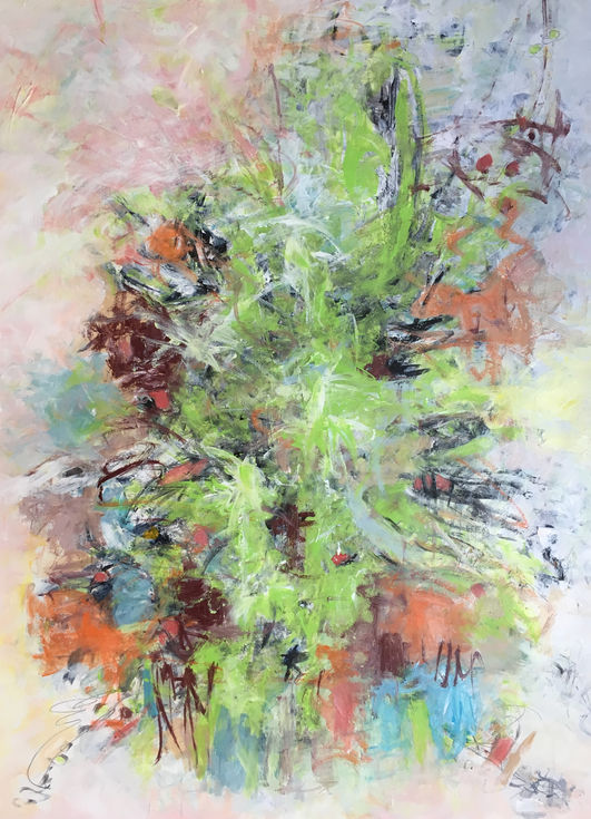 Fresh (Mixed media on paper, 22” x 30”)
