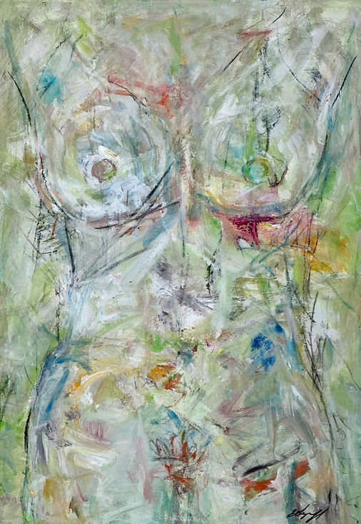 Torso #4 (Mixed media on paper, 15" x 22")