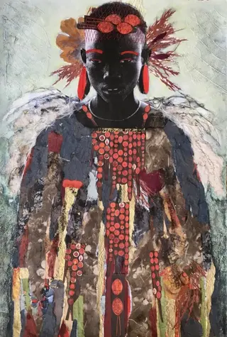 Girl Warrior (mixed media on paper, 22″ x 30″)