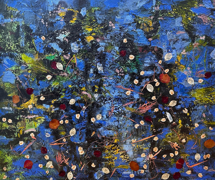 River of Dreams (Mixed media on canvas, 40” x 30”)