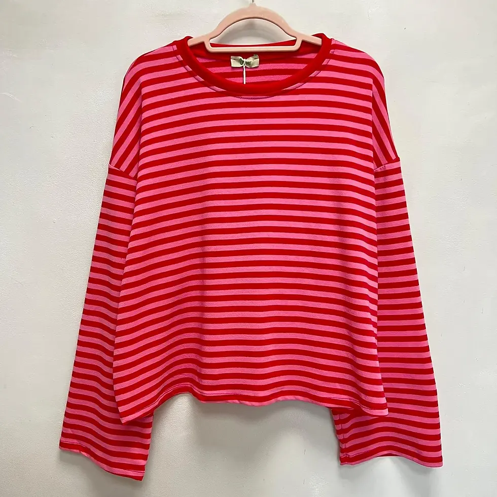 Thumbnail: PINK RED STRIPPED TOP