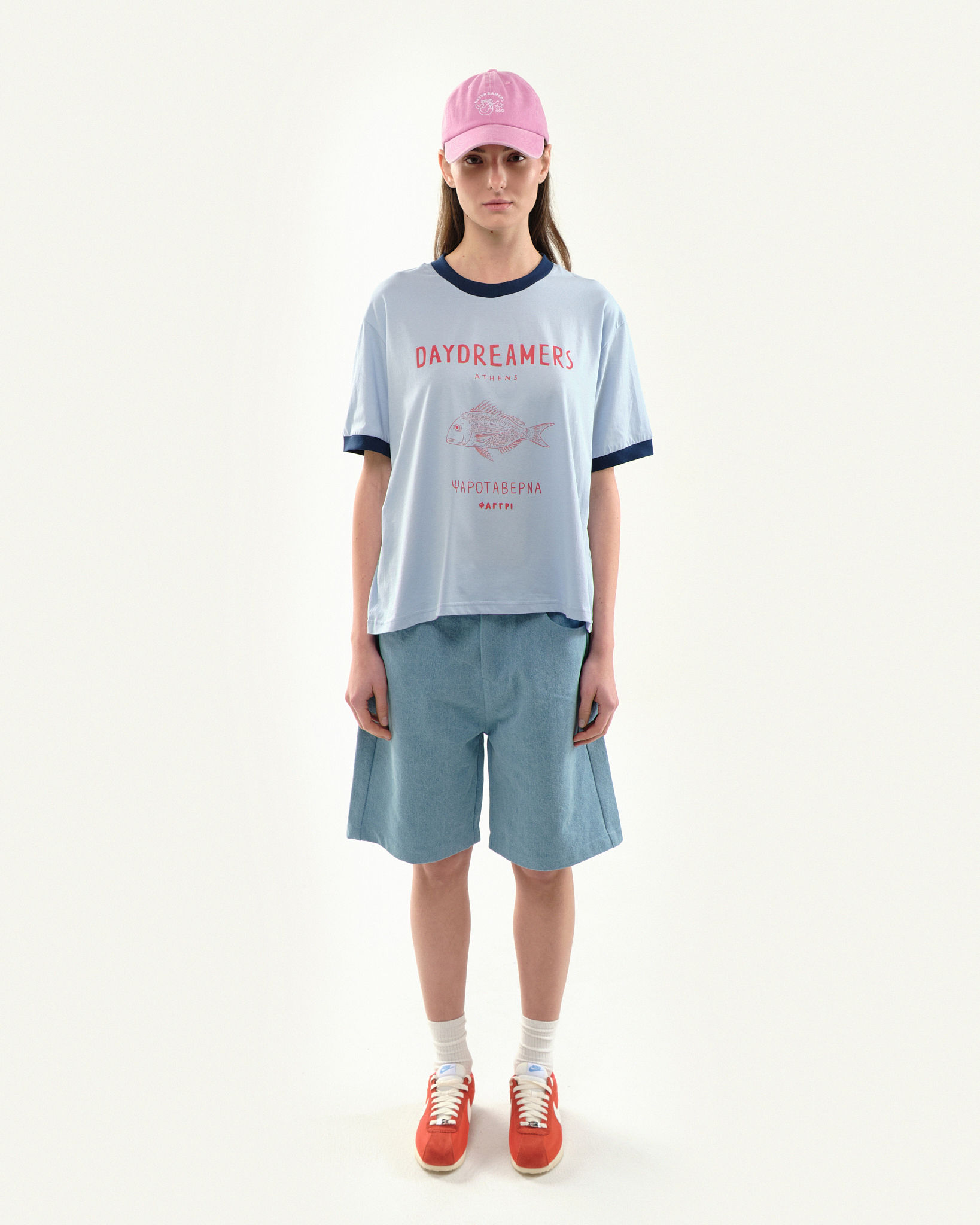 FAGGRI RINGER TEE LIGHT BLUE