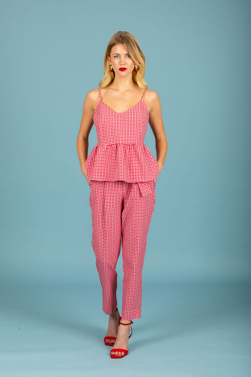 Thumbnail: Aelia poplin pants (Red)