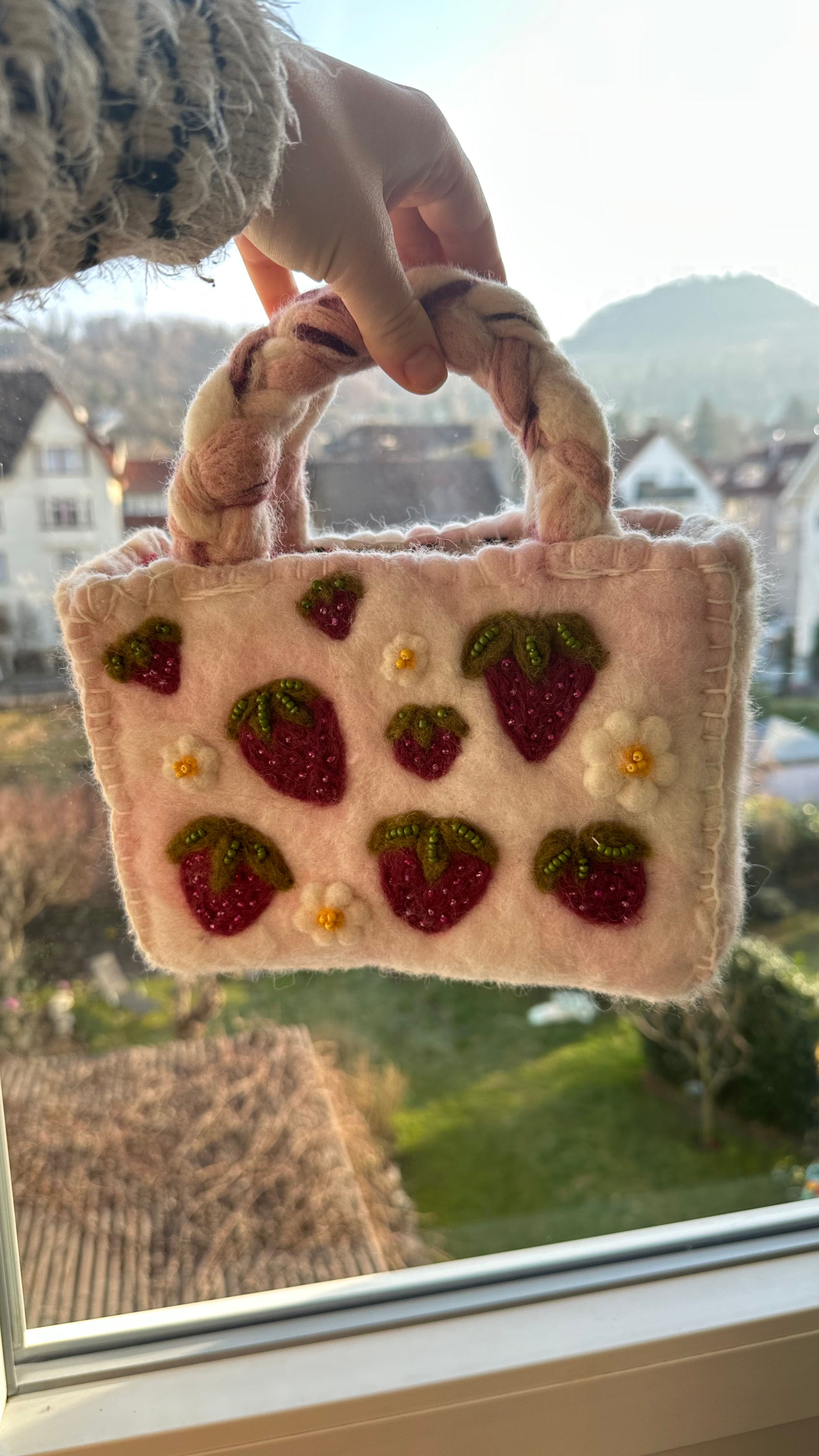 Erdbeer Tasche - Handmade