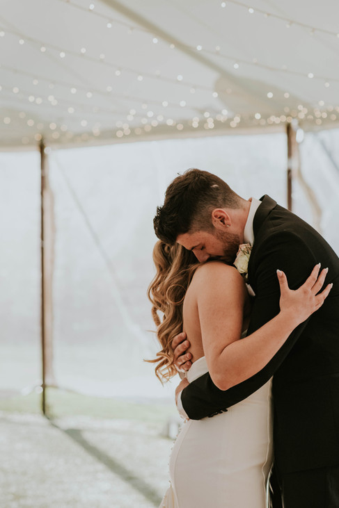 couple first dance at Smith Farm Gardens