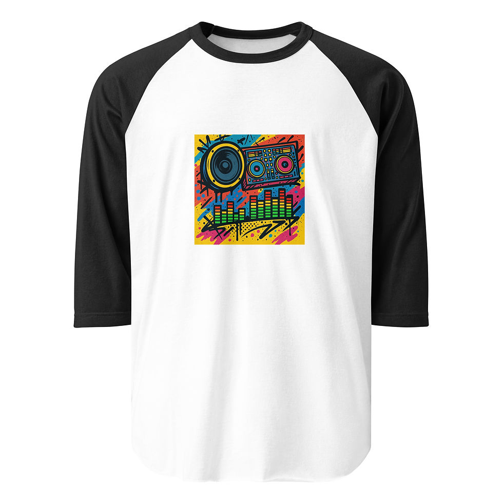 Thumbnail: DJ Graffiti Pop 3/4 sleeve raglan shirt