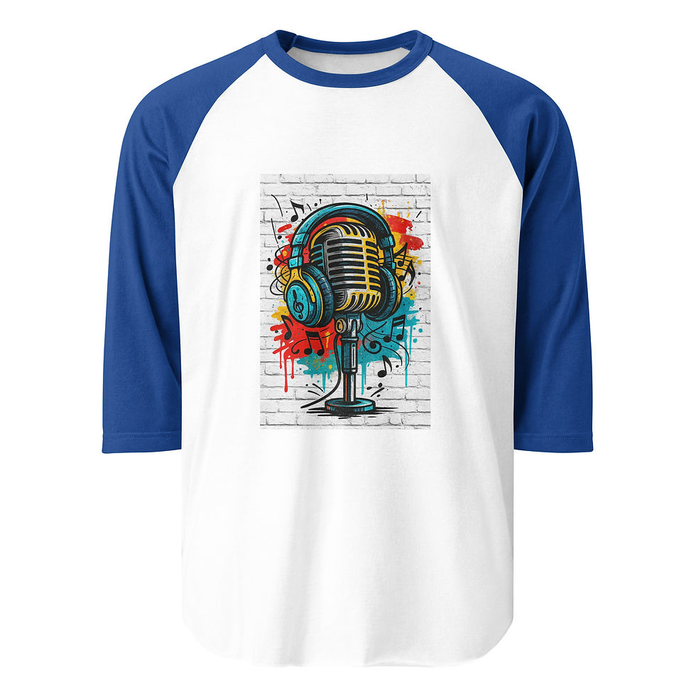 Thumbnail: Radio DJ Graffiti 3/4 sleeve raglan shirt
