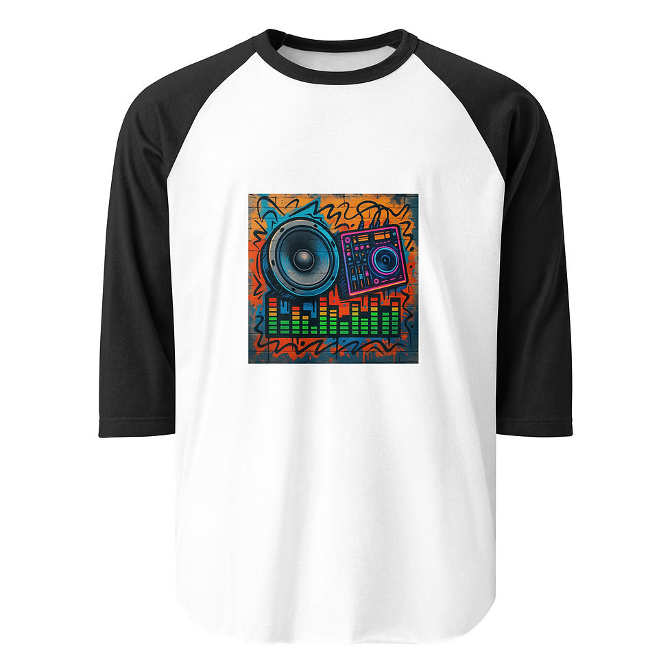 Thumbnail: DJ Graffiti 3 3/4 sleeve raglan shirt