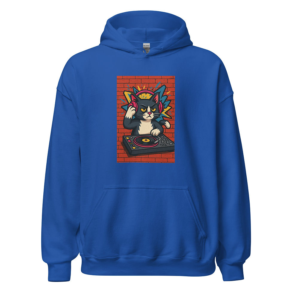 Thumbnail: Tuxedo DJ Cat 4 Unisex Hoodie