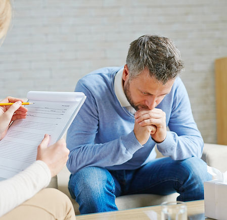 Therapist working with a client