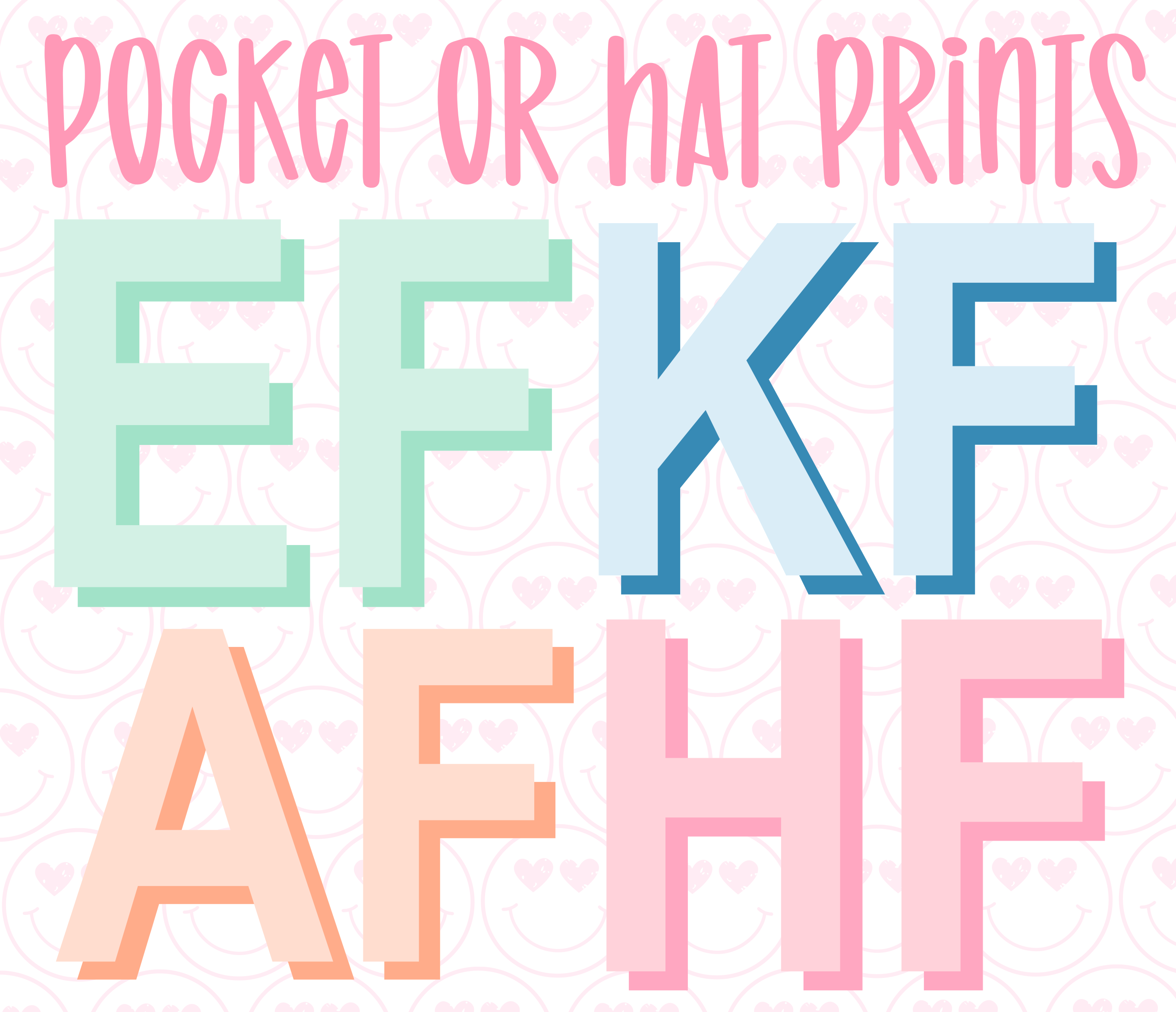 Pocket or Hat Prints- 4" wide