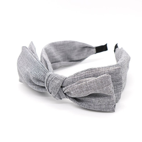 Pale grey large bow headband