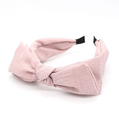 Pale pink large bow headband