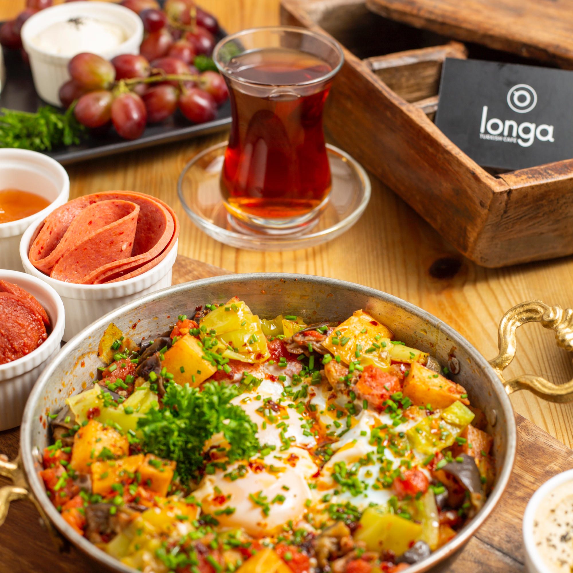 turkish breakfast with tea