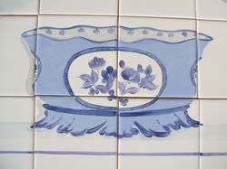 Détail:corbeille en porcelaine