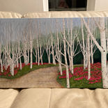 Painting of birch trees at Anglesey Abbey.  