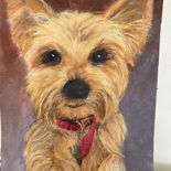 Acrylic painting of a small dog