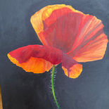 A3 acrylic painting of poppy