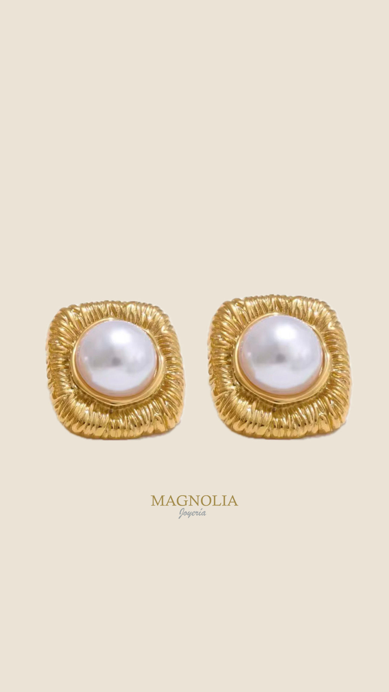 Aretes cuadro de perla (colección ♣️♥️)