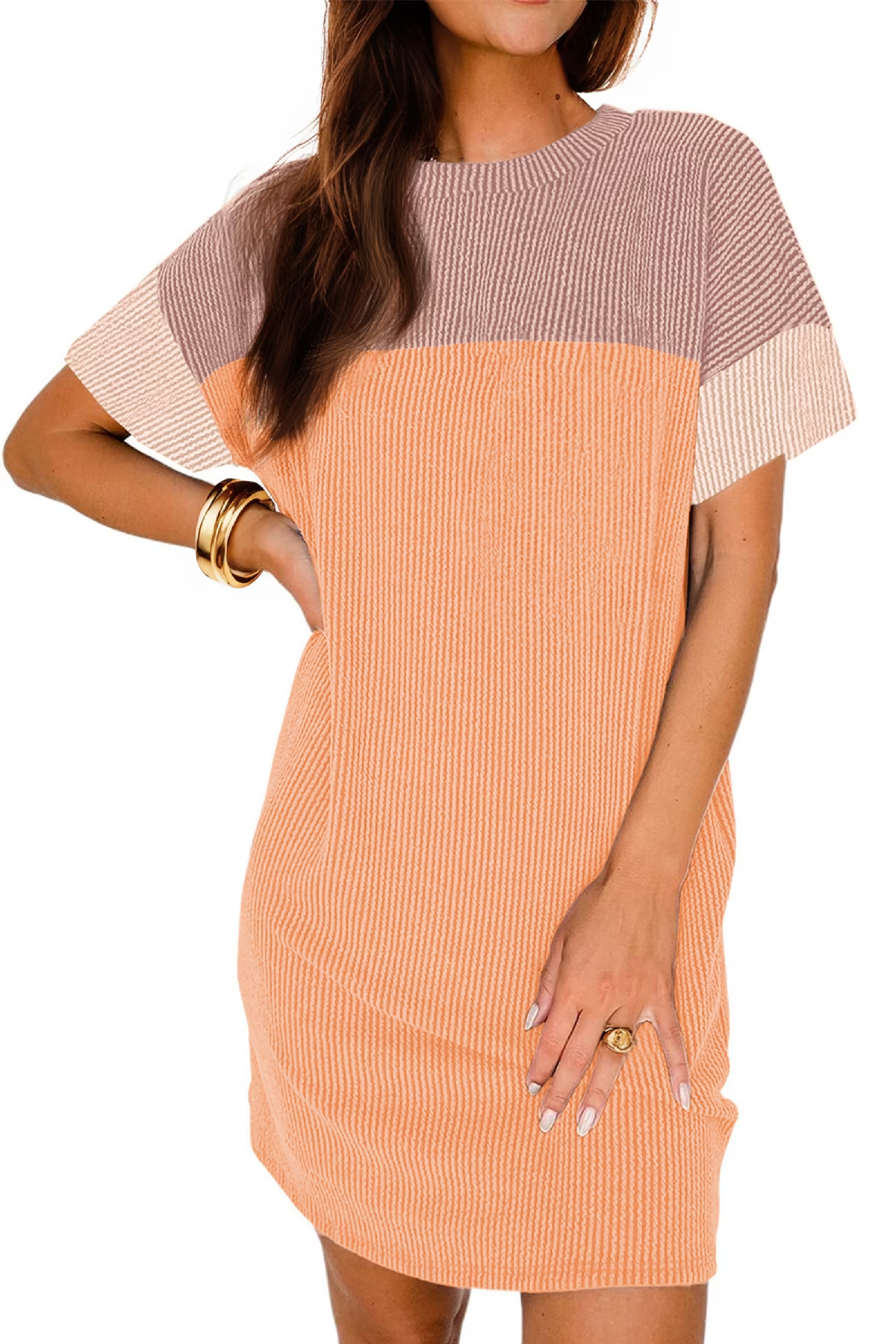 Shimokitazawa Color-Block T-Shirt Dress