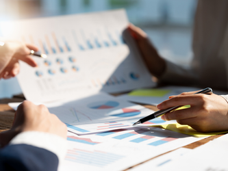business people revieweing reports