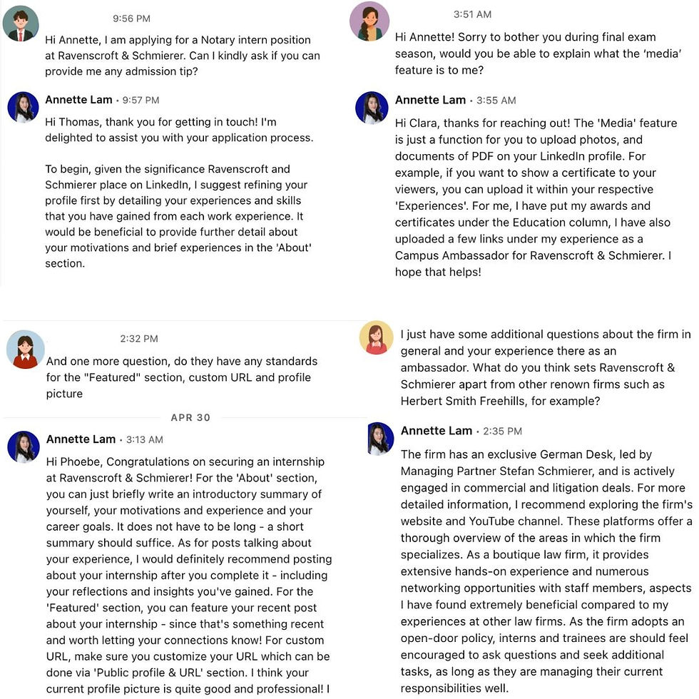 I personalise tips and advice according to students’ needs, unique profiles and experiences.