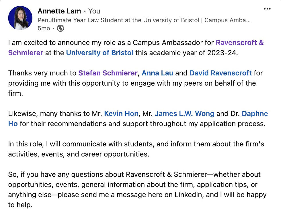 LinkedIn Post announcing My Role!